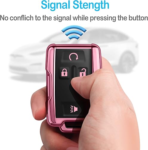 Miniatura 5 de Tukellen Funda para llavero de Chevrolet de TPU suave, protección completa, compatible con Chevrolet Chevy Silverado Suburban Tahoe Colorado GMC