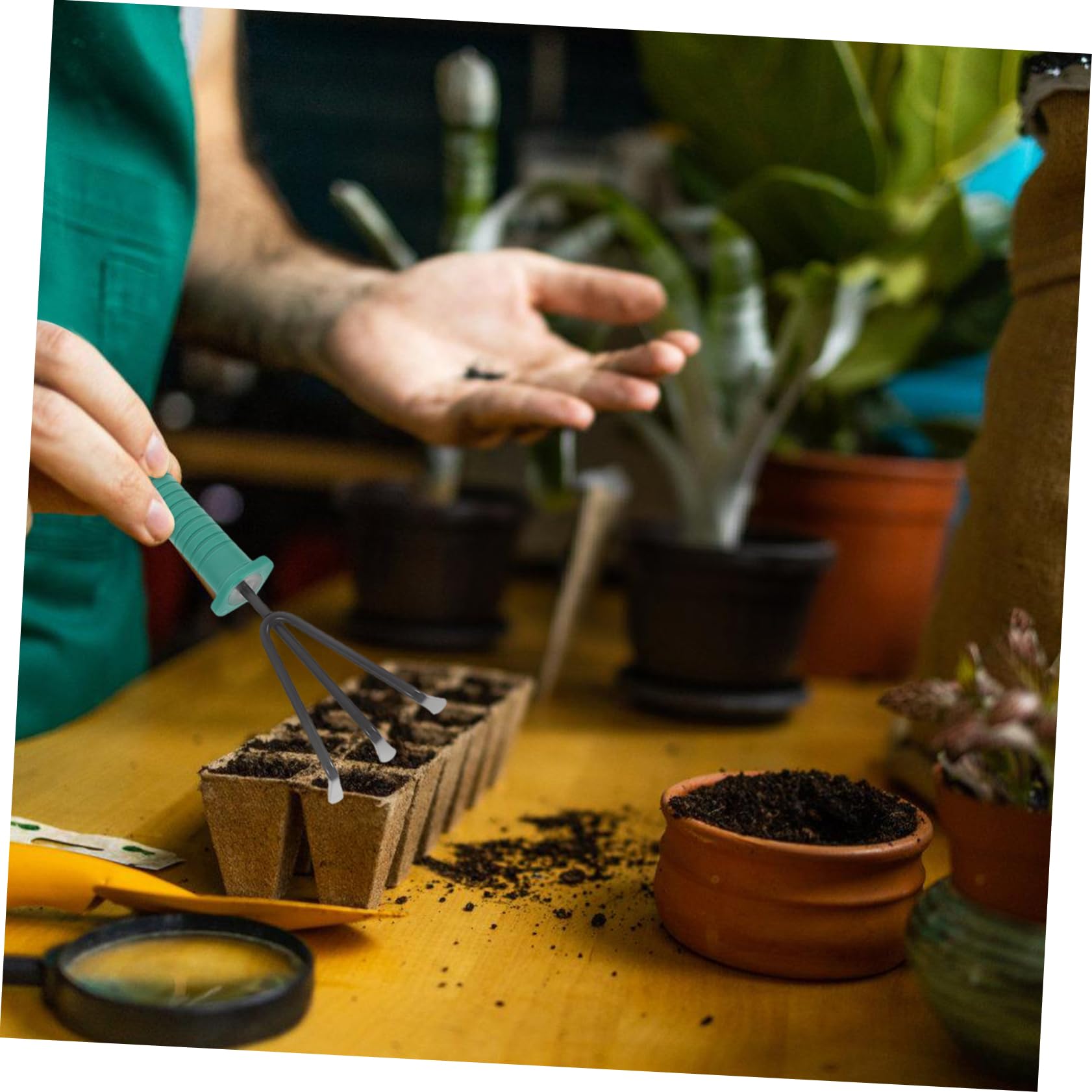 Juego de Herramientas de Jardinería con Estuche Verde 10 Piezas