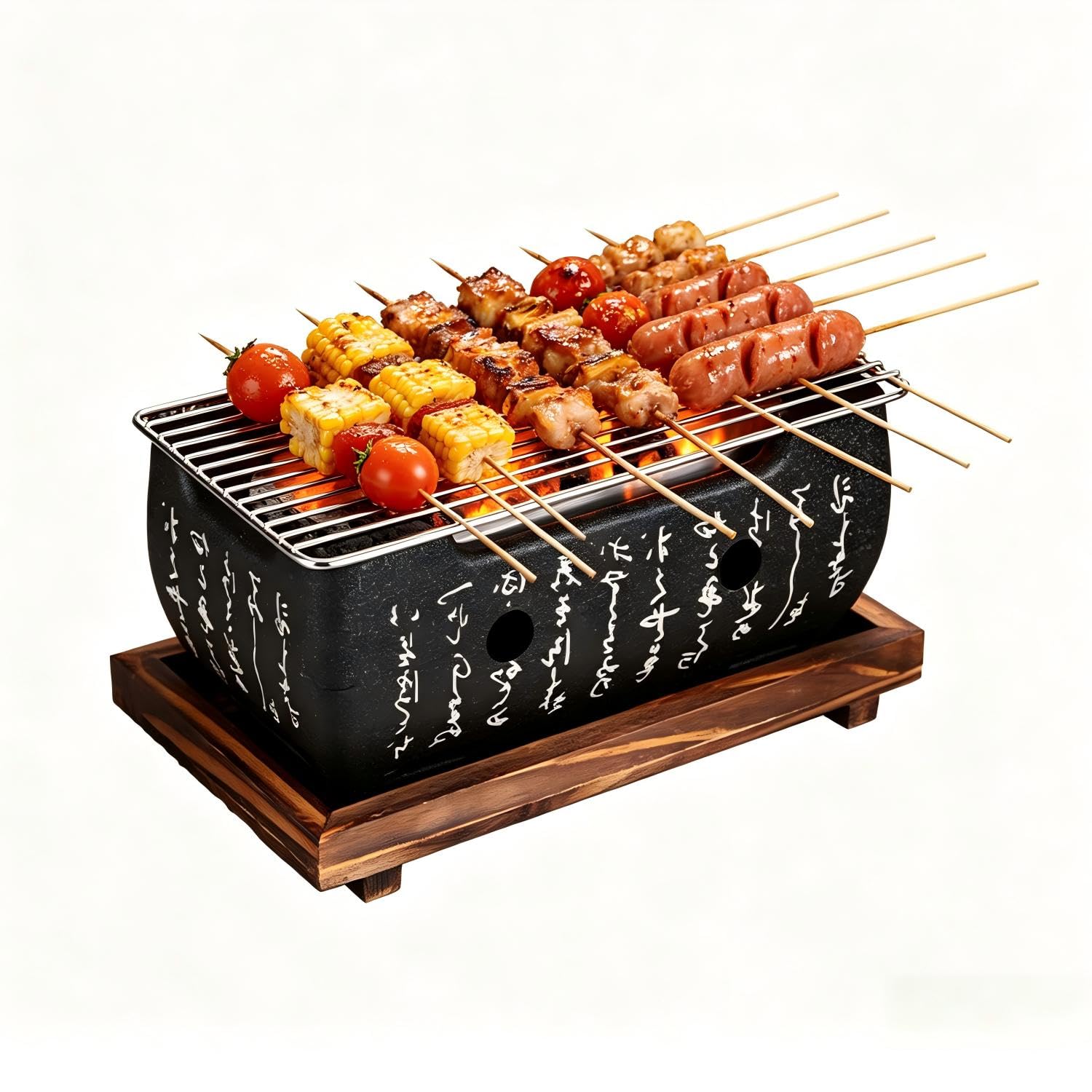 Tissting Japanese BBQ Grill Mini Charcoal Table Grill Indoor Barbecue Grill