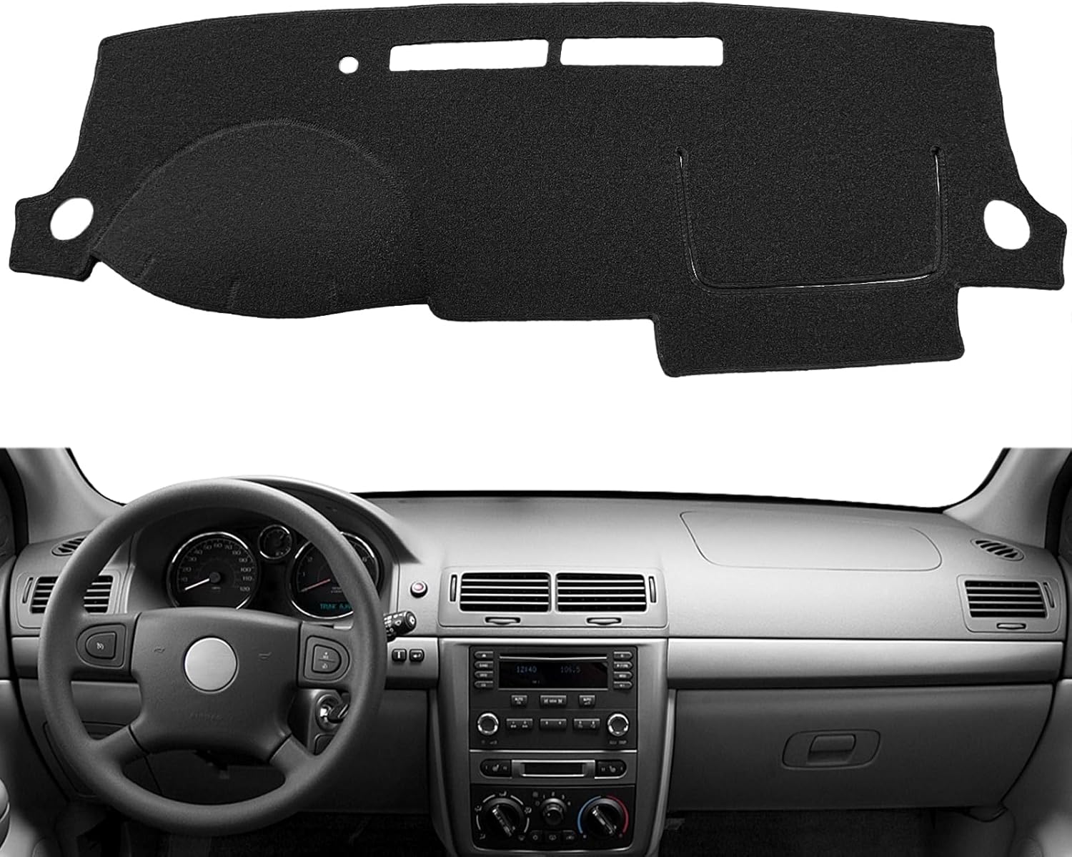 Dash Cover Mat Custom Fit for Chevy Chevrolet Cobalt/Pontiac Pursuit G5 Dashboard Pad Cap Carpet Protector K254 (Black)
