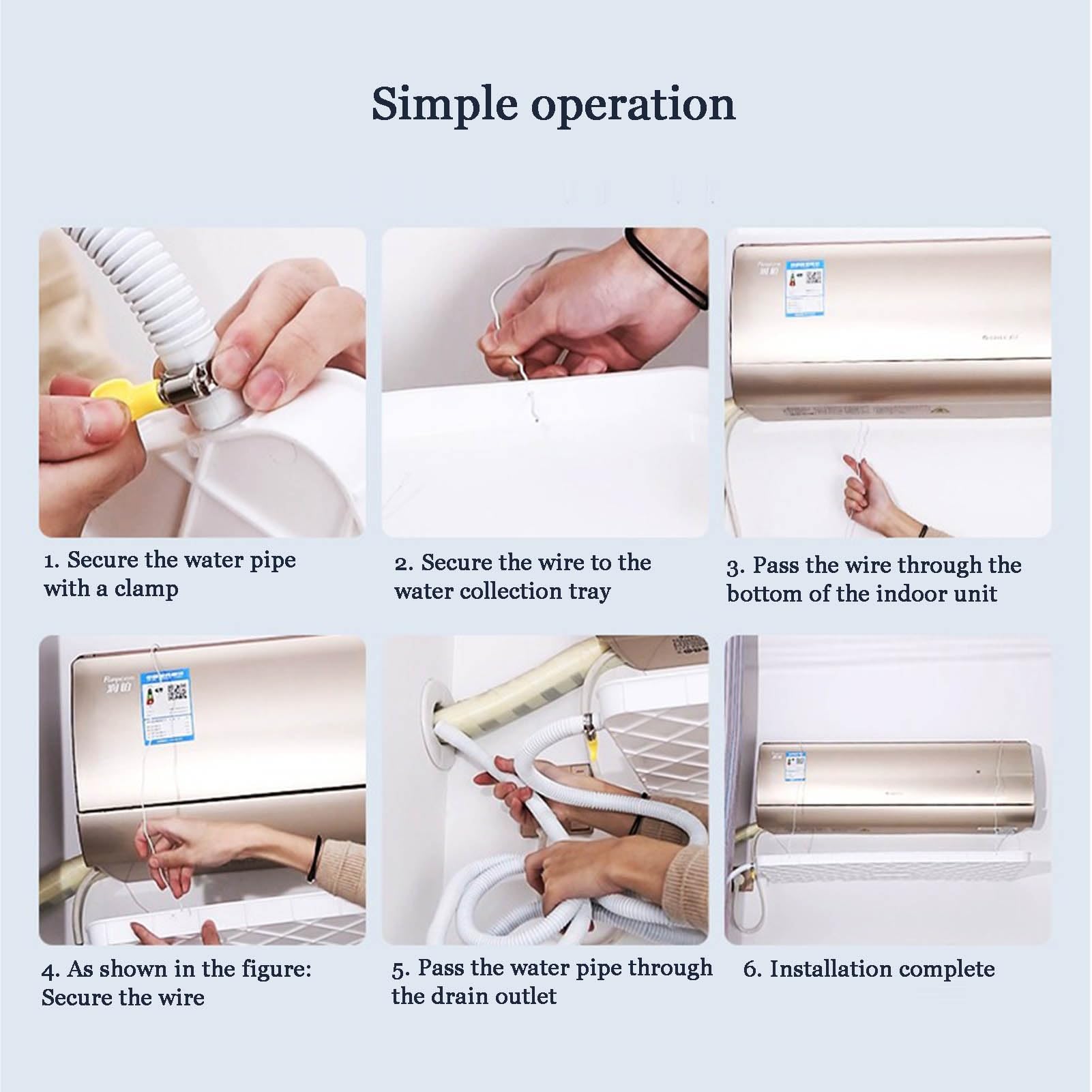Bandeja Drenaje para Unidad Aire Acondicionado Con Manguera Desagüe UHEKC | Bandeja Goteo Plástico para Aire Acondicionado A Prueba Fugas para Bomba Calor Split Exterior(1-2Px2m)