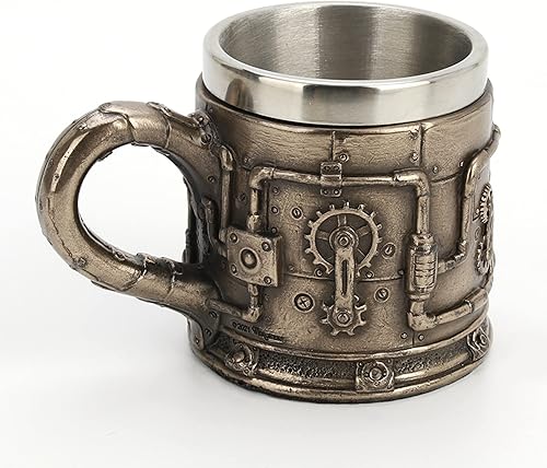 Miniatura 6 de Veronese Design Vaso de chupito Steampunk Gear de 2 oz con inserto de acero inoxidable extraíble