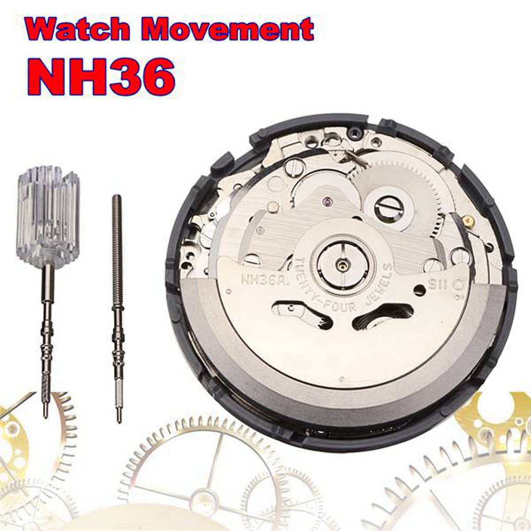 2 x automatyczny mechanizm zegarowy zegarek męski części mechaniczny mechanizm zegarowy NH36 mechanizm zegarowy akcesoria zegarek zamiennik akcesoria