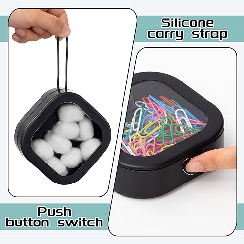 Miniatura 23 de Kathfly Organizador de lazos para el cabello blanco, 4 unidades, portátil, contenedor de almacenamiento para accesorios para el cabello, apilables