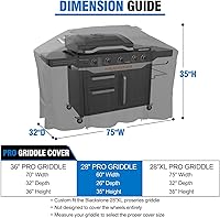 Vista 6 de Cubierta de plancha para parrilla Blackstone de 28 pulgadas XL, a prueba de rasgaduras, material resistente a la parrilla culinaria de 75 pulgadas