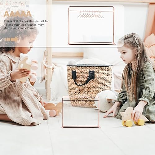 Miniatura 7 de TOYANDONA Perchas para ropa de bebé para niños, juego de perchas para muñecas con perchas, incluye perchero en miniatura, 10 piezas de mini perchas