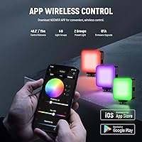 Vista 4 de NEEWER RGB62 Luz de video RGB magnética con control de APP mejorado, luz de cámara LED de color completo a 360° con 3 Cold Shoes CRI97+ 2500K-8500K
