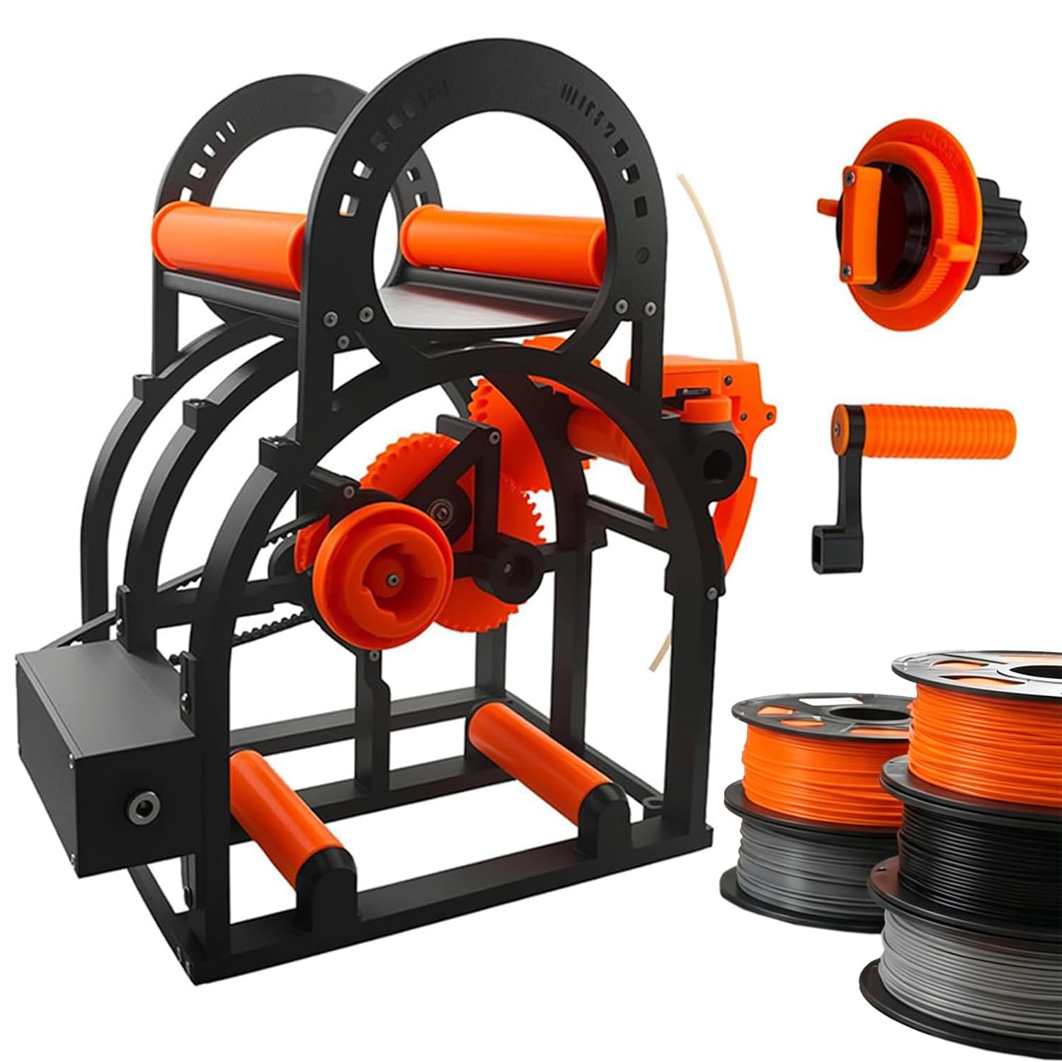 WHOOLEFUN Electric 3d Filament Spool Winder, 1kg Capacity, Tangle-free Spooling For Pla, Abs, Petg, Tpu, For Easy Filament Replacement, Managing Leftover Material