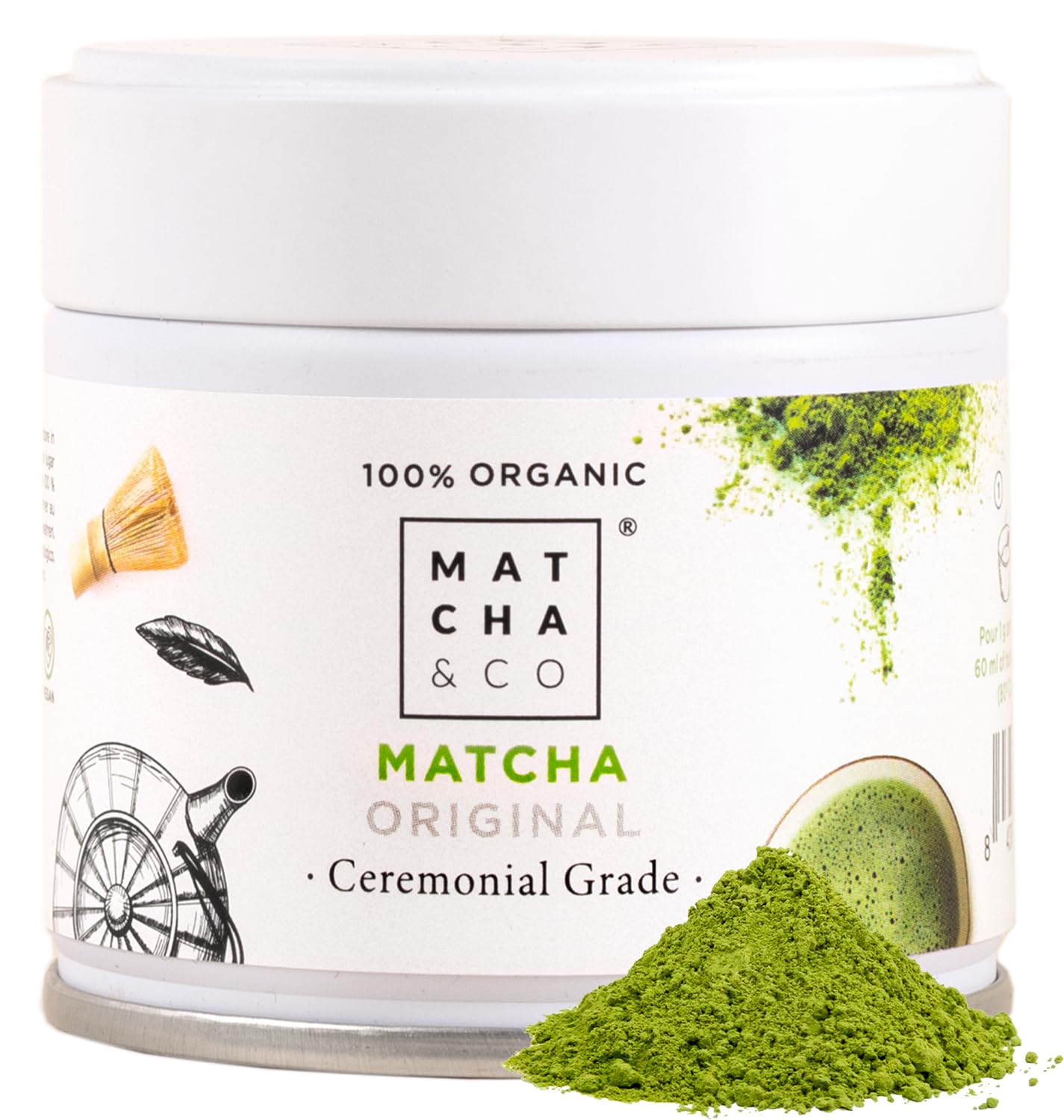 Original Matcha Tea. Ceremonial grade matcha from Uji, Japan. 30g of organic green tea powder.