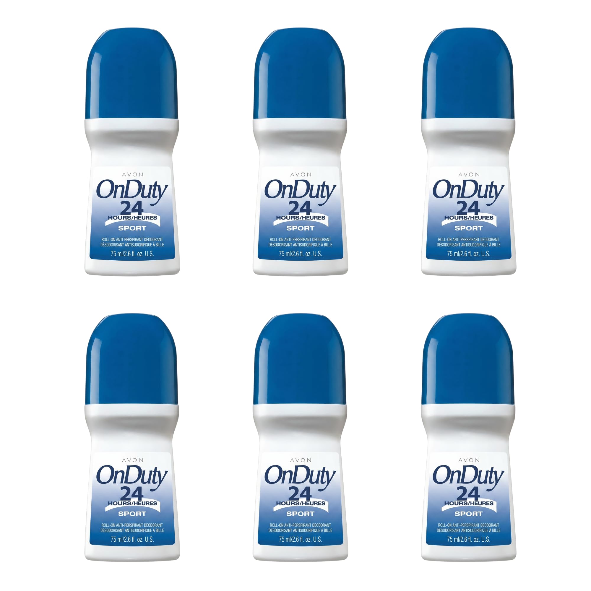 AVON On Duty Sport Roll-On Antiperspirant Deodorant - 2.6 oz - 6 pack Fresh 2.6 Fl Oz (Pack of 6)