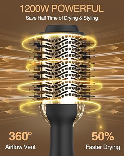 Miniatura 5 de Nurifi Cepillo secador de pelo, cepillo secador de pelo en uno, secador de pelo 4 en 1 y voluminizador con cepillo de aire caliente
