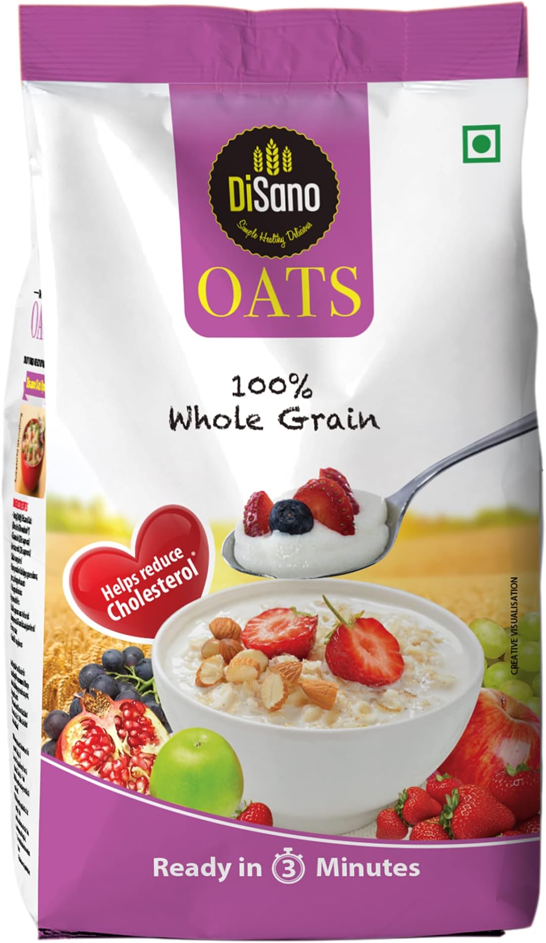 Disano Oats, 100% wholegrain, Pouch 1.5 kg