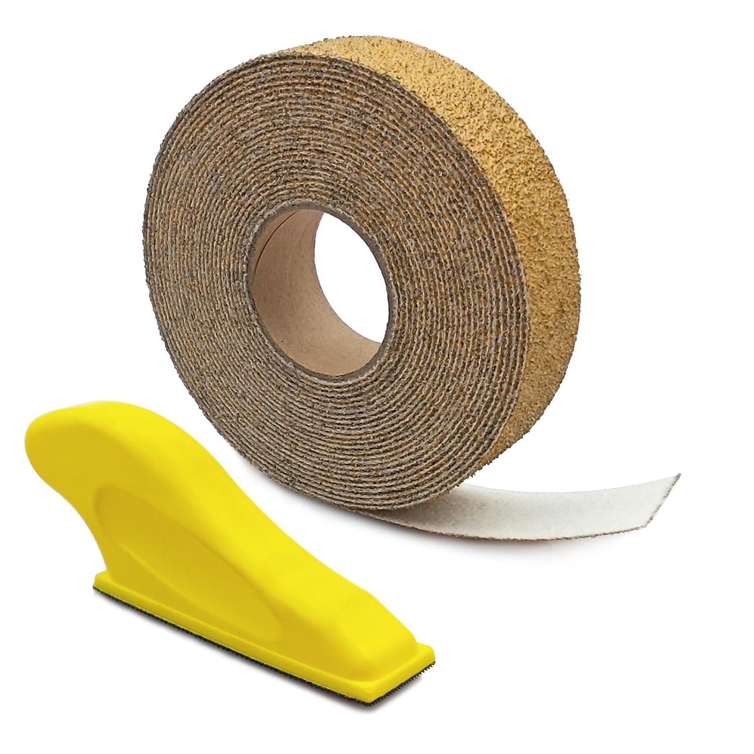 Hand Sander Set 1 Inch Micro Sandpaper Sandpaper 40 Grit Sandpaper with 1 Piece Detail Sanding Tool for DIY Crafts Wood Polishing 6 Meters