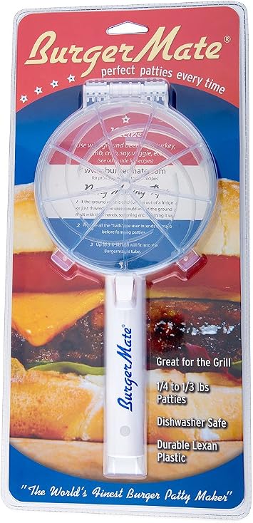 The Burger Mate Non-Stick Burger Press Hamburger Patty Maker For BBQ Grill, Parties, Dinner, and More