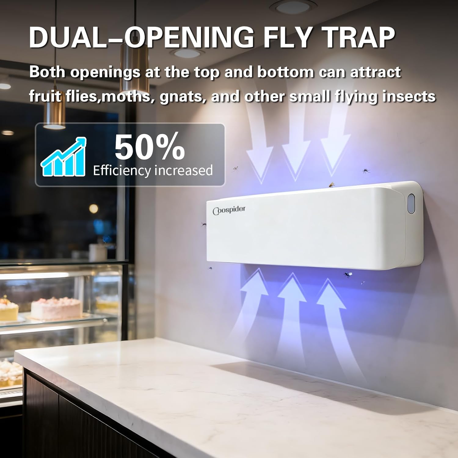 2pack Fly Catcher Indoor,Fruit Fly Traps Indoor for Home,Wall Sconce Fly UV Light Trap for Capturing Flies,Moths, Gnats with 10 Sticky Glue Boards, Bug Catcher Indoor, Light Flying Insect Trap -White