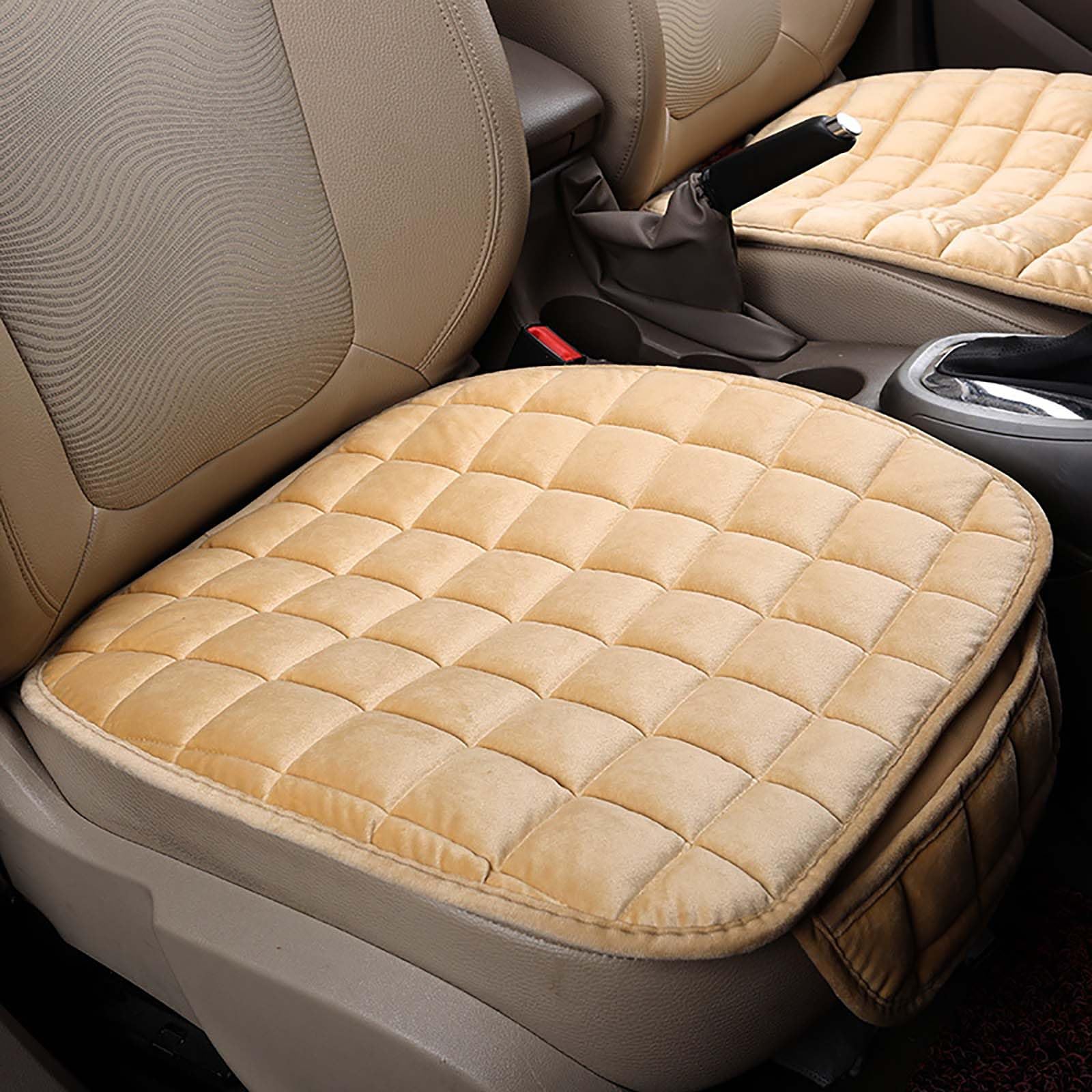 Cojín Asiento Coche para Benz EQS (X296 V297) EQV (B. 447), Transpirable y Antideslizante Cojin Asiento Coche Espuma De Memoria, aliviar la presión,- Beige-Single