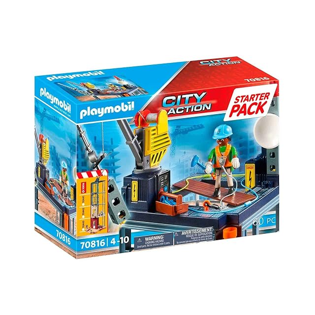 PLAYMOBIL 70816 City Action Starter Pack Construcción con grúa