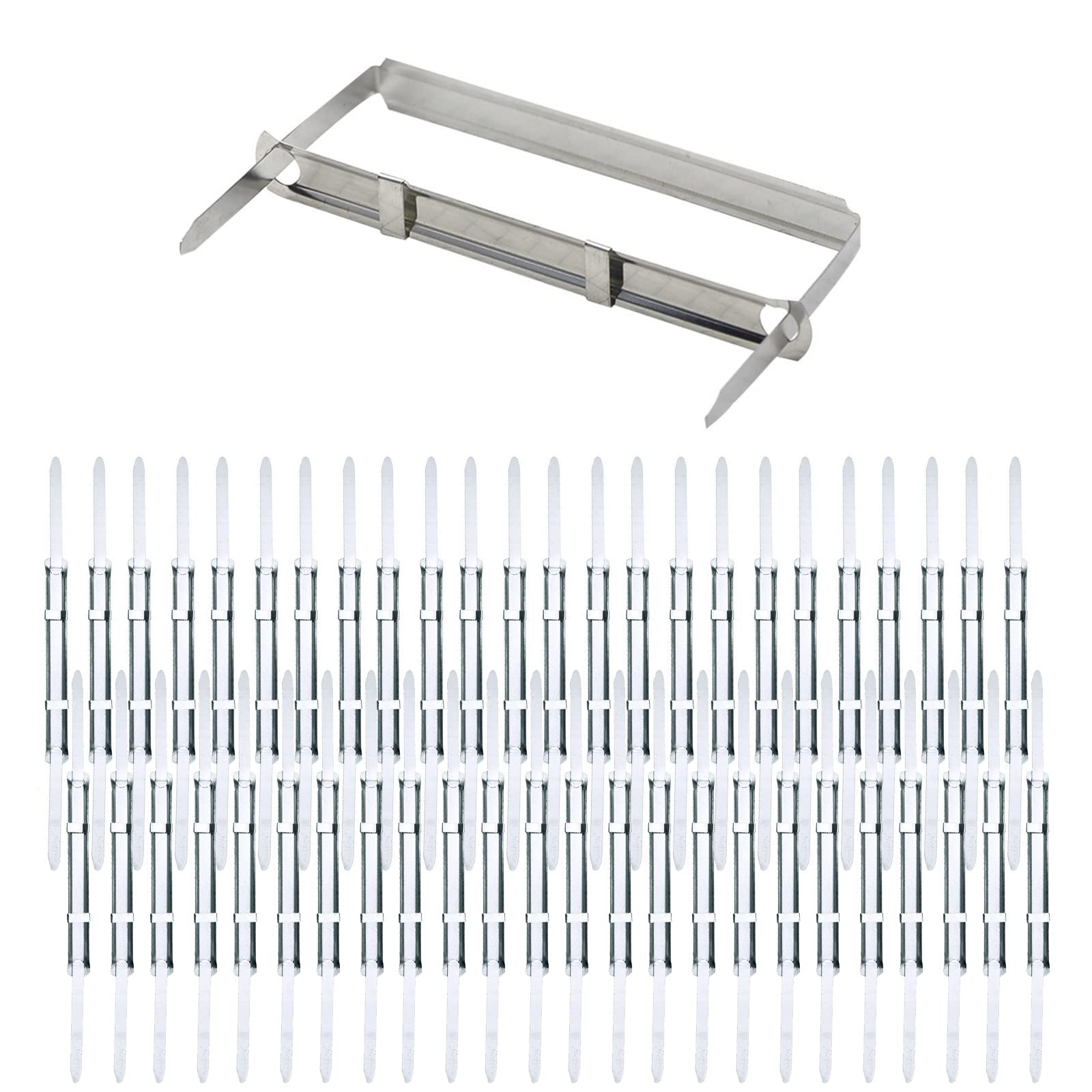 LAMXD 50Packs Premium Filing Strip Clip, 80mm Acco Fasteners Office Metal Filing Paper Fastener Clips, Storage for Standard 2-Hole Punch, 50mm Capacity