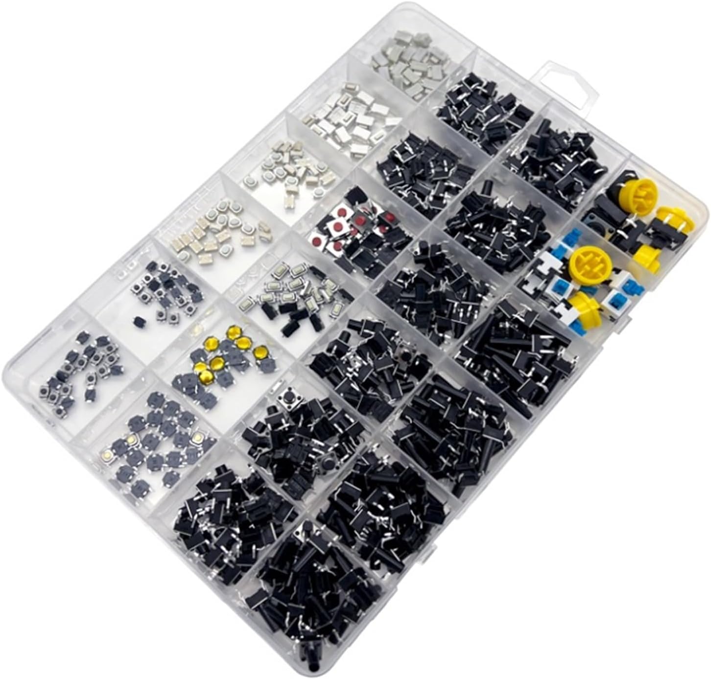 460pcs 24Values Tactile Push Button Switch SMD Momentary Tact Switch Assortment Kit for Car Remote Control Switches
