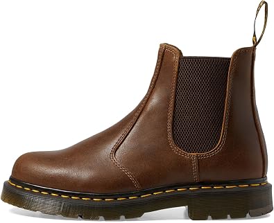 Dr. Martens Unisex 2976 Slip Resistant Chelsea Boots, Dark Tan, Mens 8, Womens 9, Medium