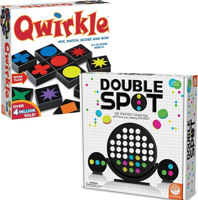 Qwirkle and Double Spot Mindware Board Games for Family