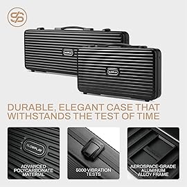 SLOWPLAY Nash 14g Clay Poker Chip Set for Texas Hold\'em, 300 PCS [Blank Chips - Black Gold Edition] Features a Premium Case with Durable German Polycarbonate Shell