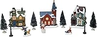 Vista 8 de MOMENTS IN TIME Christmas Village - Juego de 12 piezas, con luces LED, funciona con pilas (no incluidas)