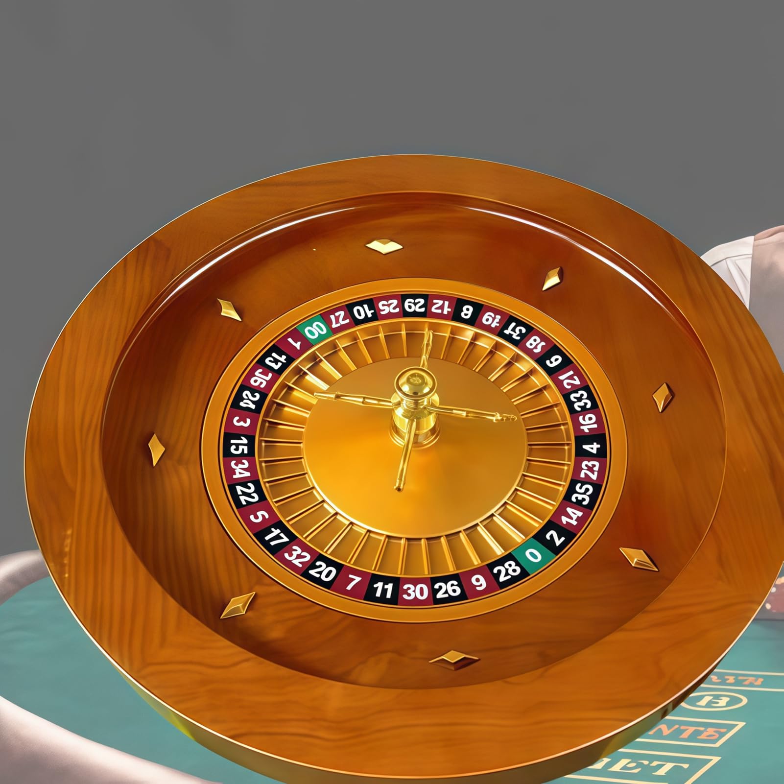 Set di Ruote da Roulette in Legno - Cuscinetti di precisione di Livello Casinò, torretta cromata, Rotazione fluida per Serate di Gioco o Uso Professionale.