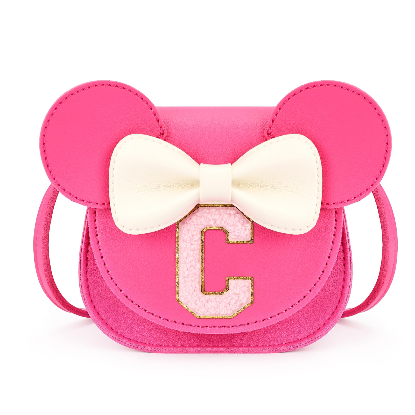 mibasies Toddler Purse 3-8 Girls, Hot Pink Letter C Birthday Gift