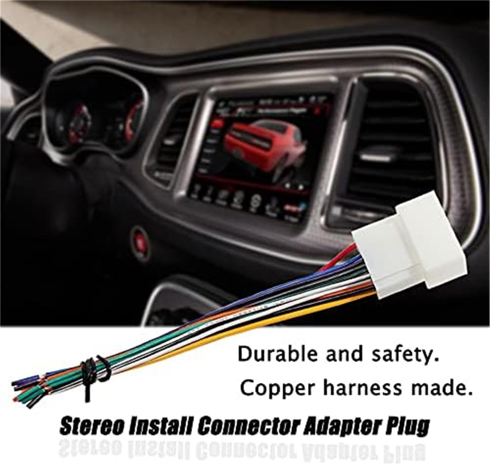 Wiązka przewodów radia samochodowego, do Mitsubishi, 2009-2019 Lancer, 2008, do Mitsubishi, Lancer GTS, 2012-2019 Outlander Sport 20-stykowy przewód stereo Instalacja odtwarzacza CD Odbiornik