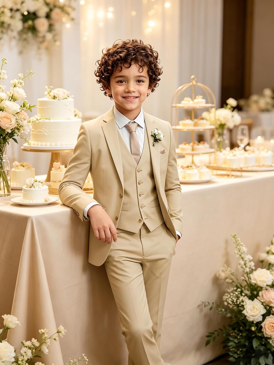 Boys Formal Suit 3 Piece Kids Toddler Tuxedo Suits