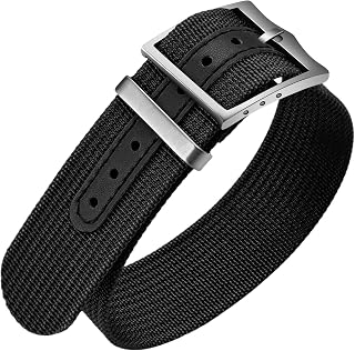 ULLCHRO Nylon Watch Strap 20mm 22mm Nylon Watch Band Replacement Single Pass Nato Strap Breathable Military Watch Bands for Men Soft Elastic Watch Straps