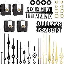 AUXSOUL 45Pcs Clock Mechanism Kit with 4Pcs Quartz Silent Movement Kit + 17 Pcs Clock Hands + 24Pcs Clock Numerals Kit for Replacement, Repair, DIY Wall Clocks
