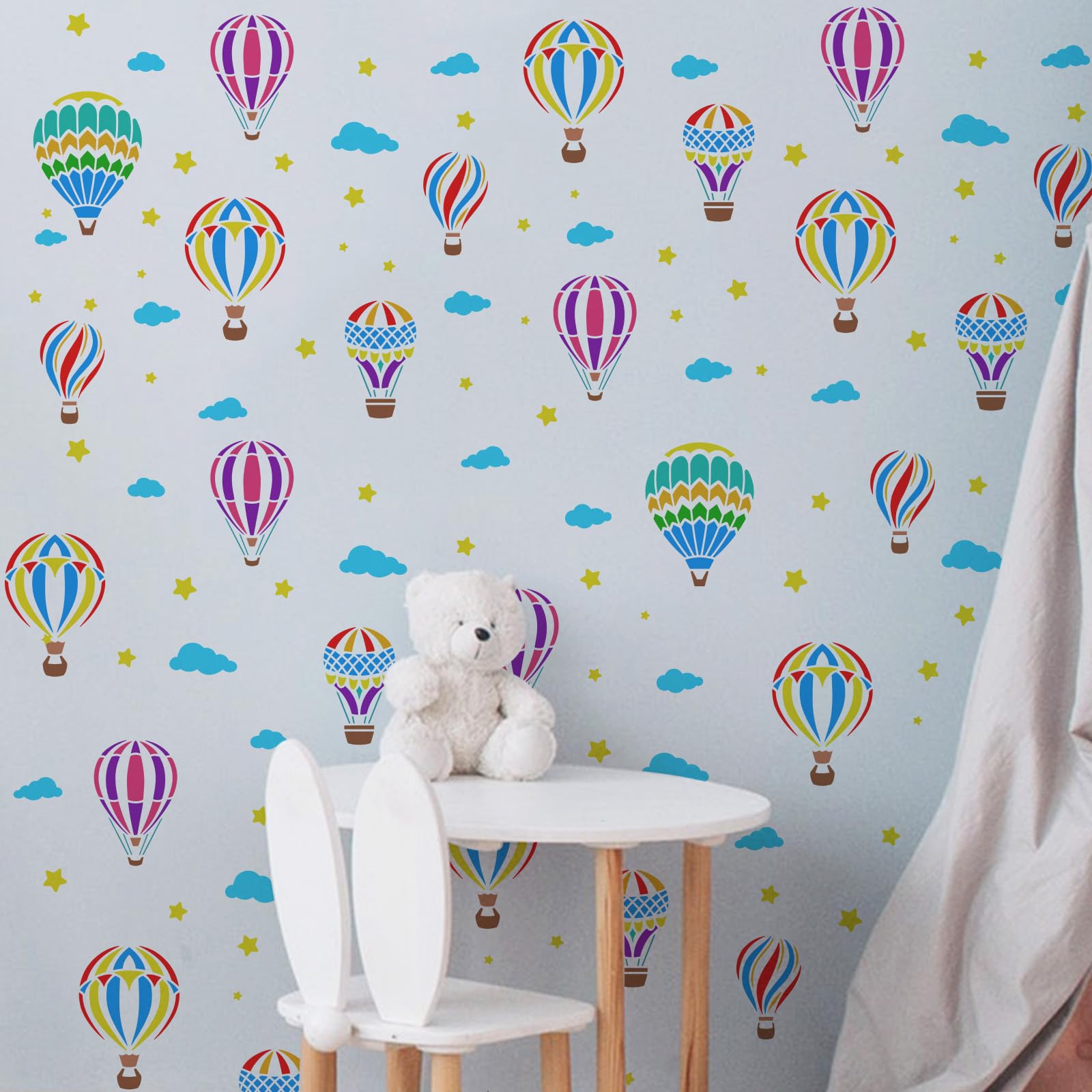 5 Wolkenschablonen Set Mit Pinsel - Wiederverwendbare PET Schablonen 10-30cm Für DIY Projekte