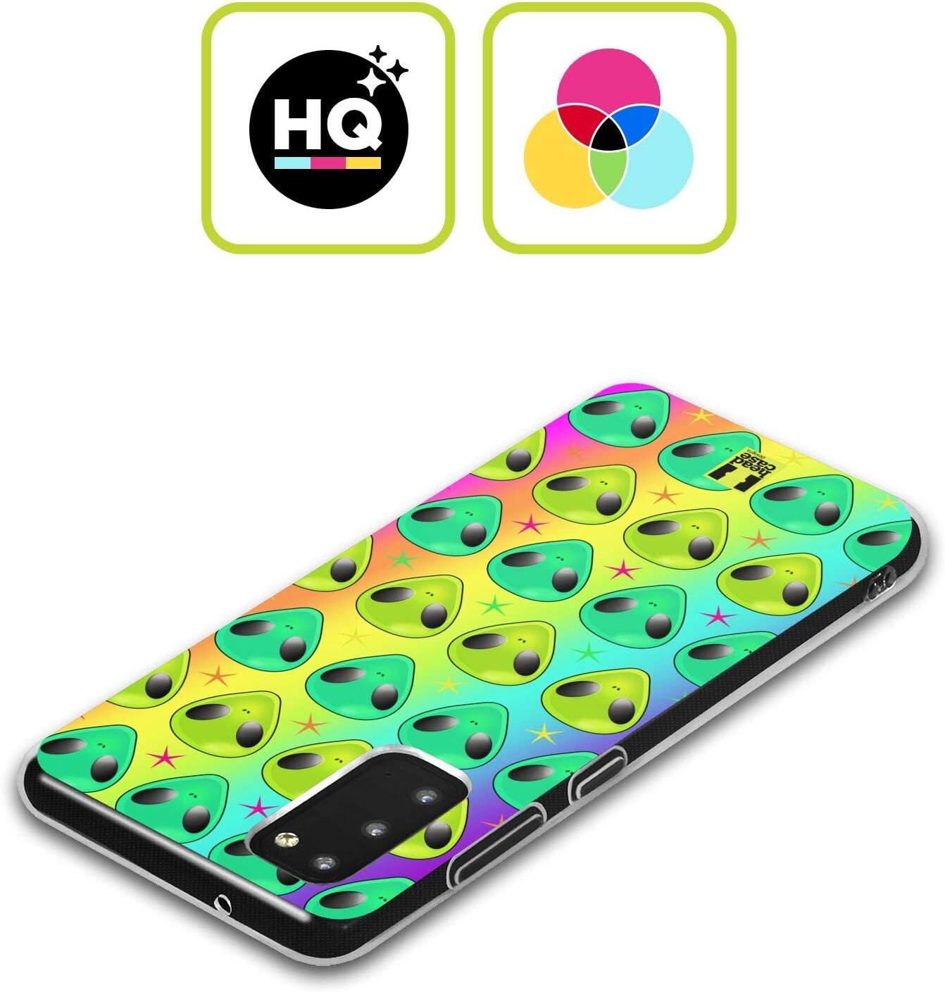 Head Case Designs Rainbow Pattern Alien Emoji Gel Case [Military Grade Protection] Compatible with Samsung Galaxy A26 5G