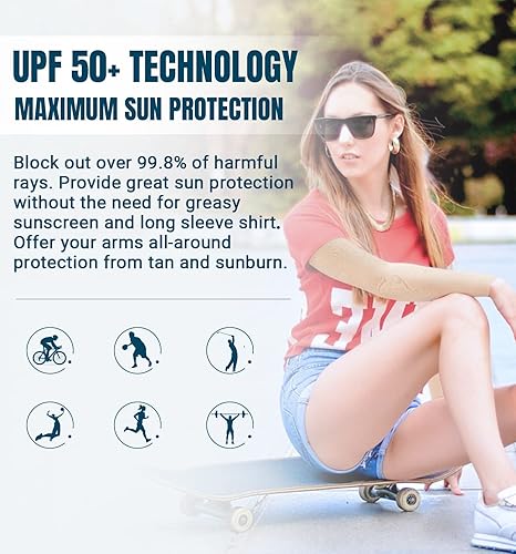 Miniatura 8 de Aegend - Mangas de protección solar con compresión, para cubrir tatuajes, mangas solares para hombres, mujeres y jóvenes