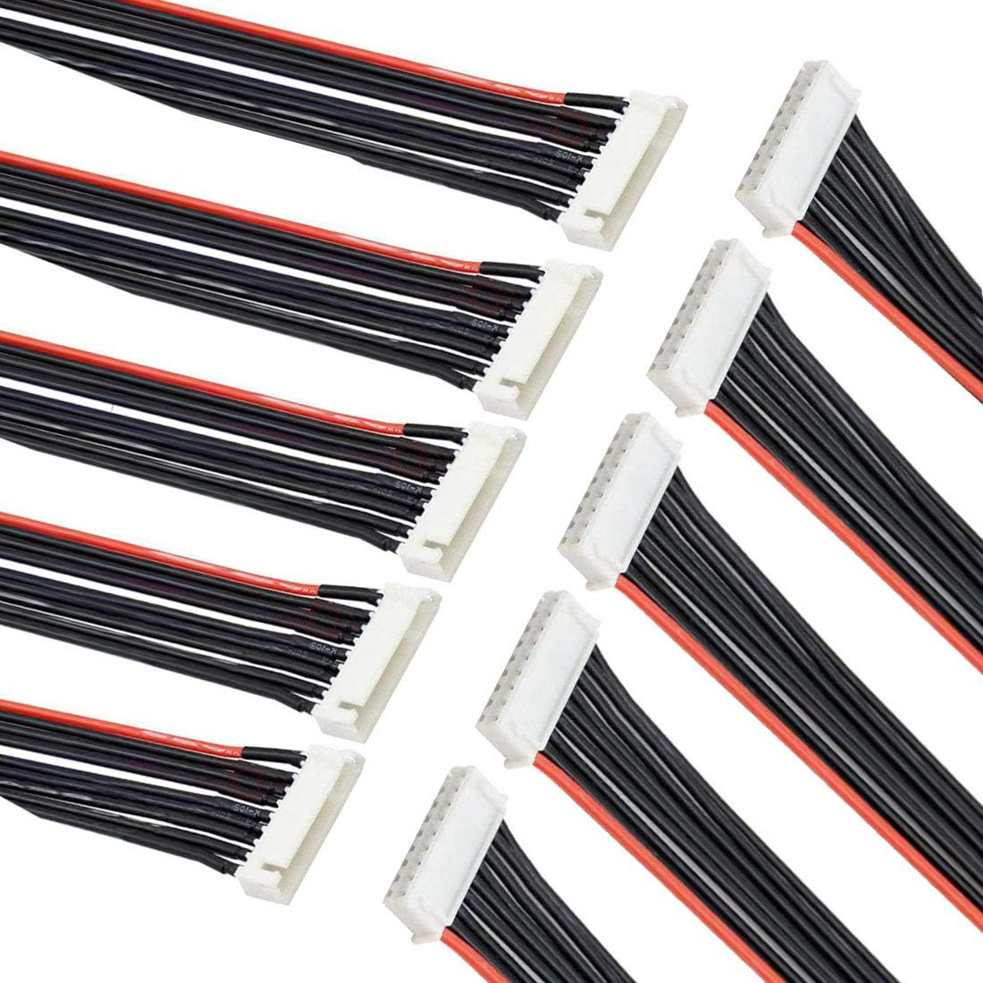 FLY RC 10pcs JST-XH 8S LiPo Balance Wire Lead Extension Cable 30cm 22awg for Car and Plane LiPo Battery Balance Charging