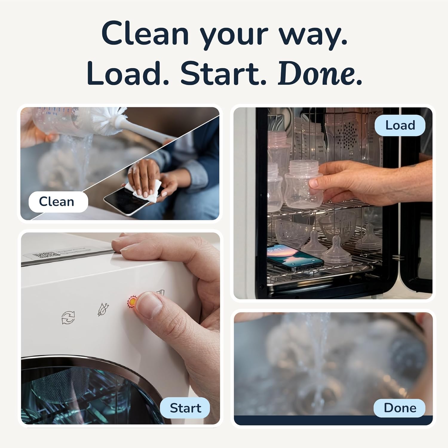 Wabi UV-C LED 3-in-1 Sanitizer & Dryer REV | Dry, Sanitize & Store Baby Bottles, Pump Parts & More | FDA-Registered Medical Device for Hospital & Home Use | No Mercury | 25L | Made in Korea