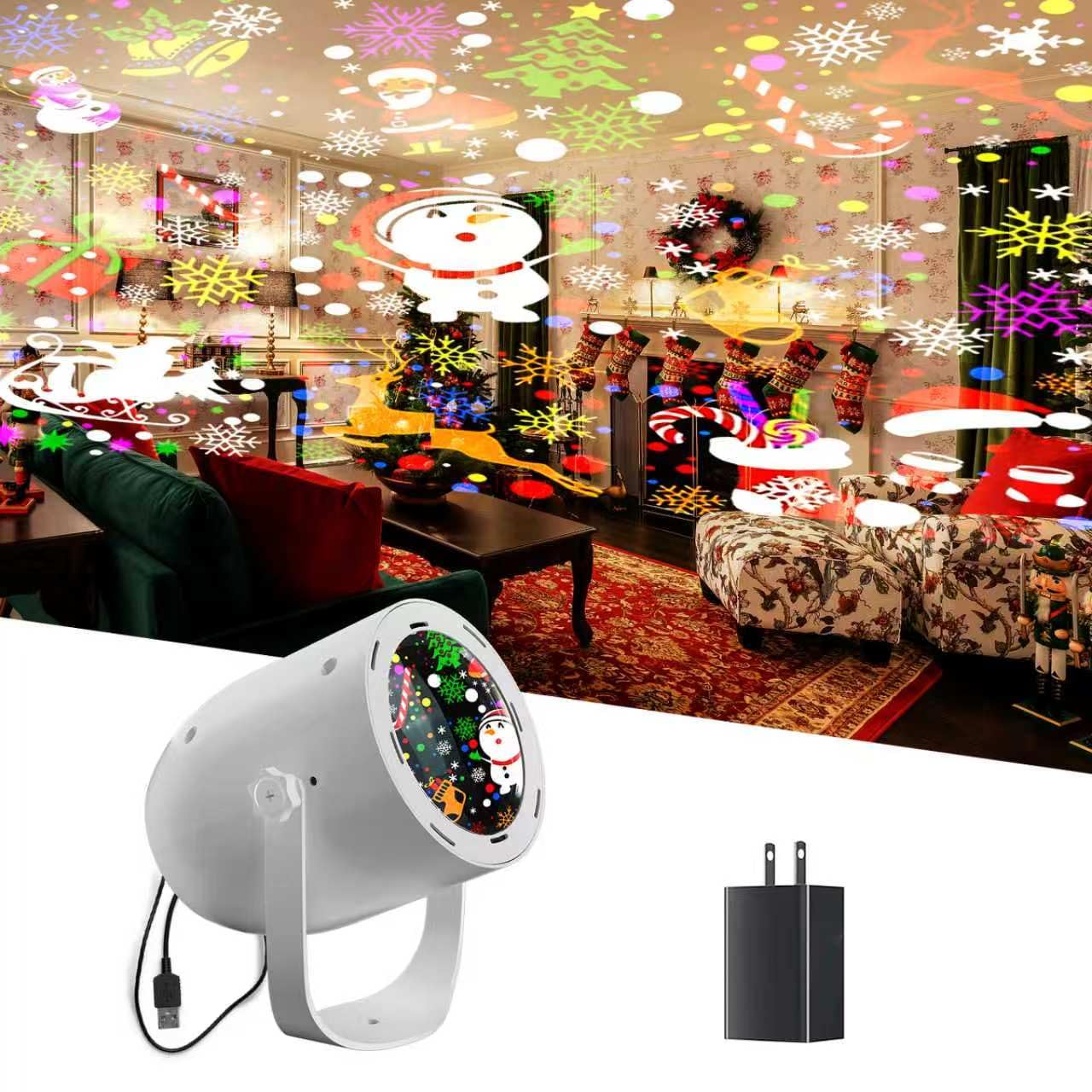 View 1 of [Defective] Mslitely Christmas Projector Lights, 9 Patterns, USB Powered