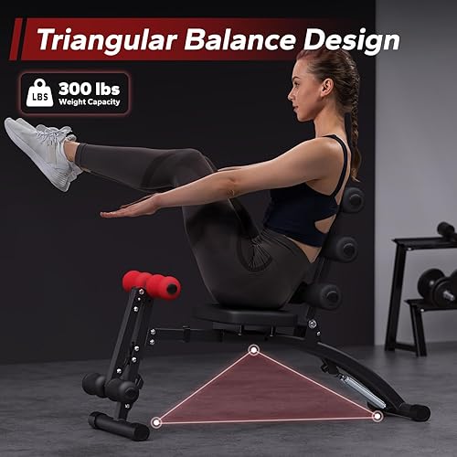 Miniatura 4 de MERACH Máquina de Abdominales, Entrenador de Abdominales Ajustable Multifuncional, Banco de Entrenamiento de Abdominales para Gimnasio en Casa,