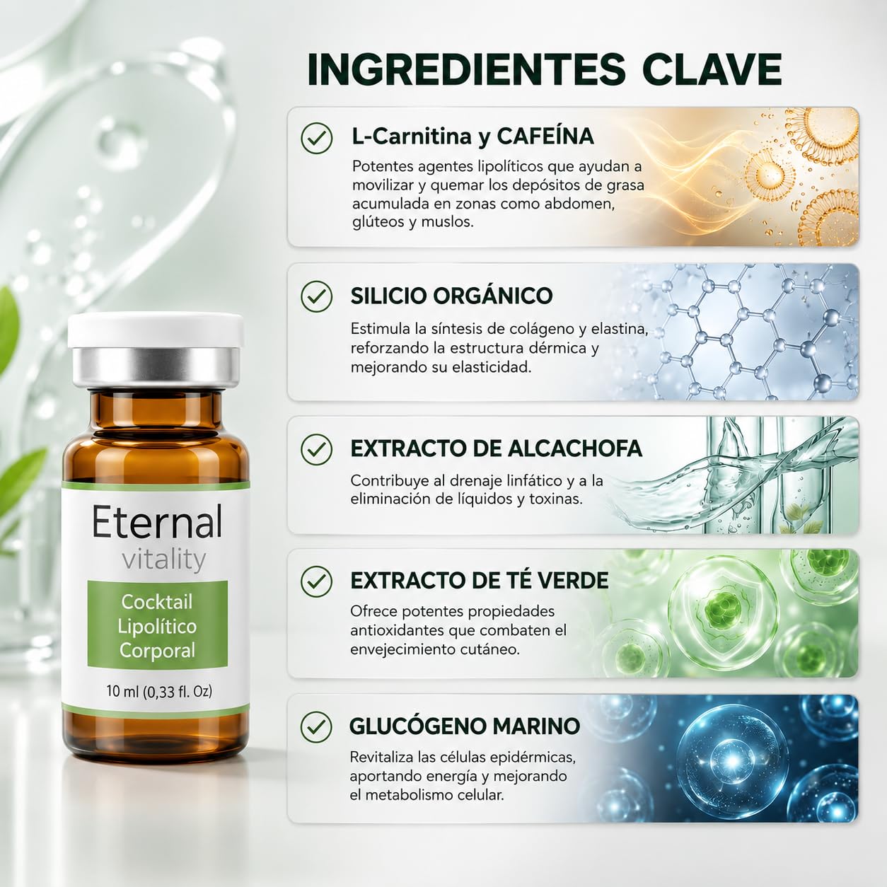 l'carnitina inyectada con silicio comp usar Vial Corporal Lipolítico - Reductor de Grasa Localizada y Celulitis - Estimula Colágeno y Drenaje Linfático - L-Carnitina, Cafeína y Extractos Naturales CJC-1295 (No DAC) + temp Cantidad:120 cápsulas