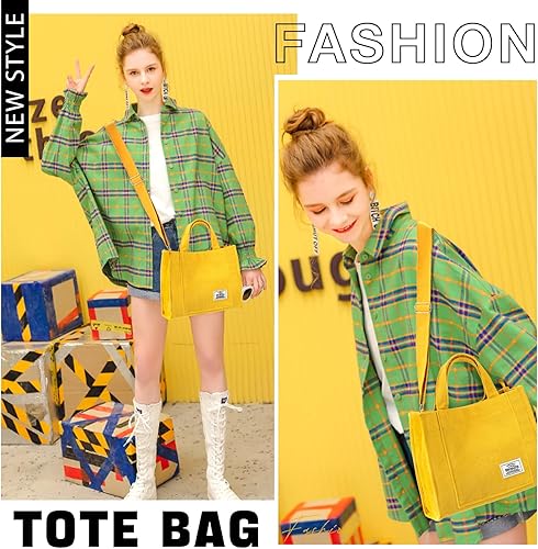 Miniatura 4 de Bolsa de pana para mujer, pequeña bolsa de mano, mini bolsa estética cruzada, bolso de mano - Trabajo y viajes de compras