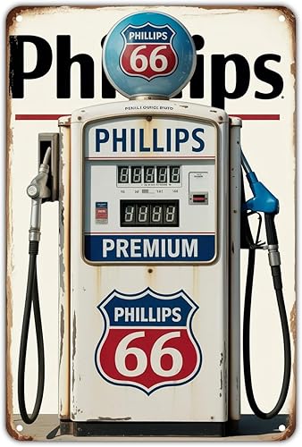 Gas Station tin sign Vintage Gas and Oil Metal Sign Print Aesthetic for Garden Yard Bar Porch Home Bedroom Kitchen Wall Decor Decor Gift 8 x 12 inch