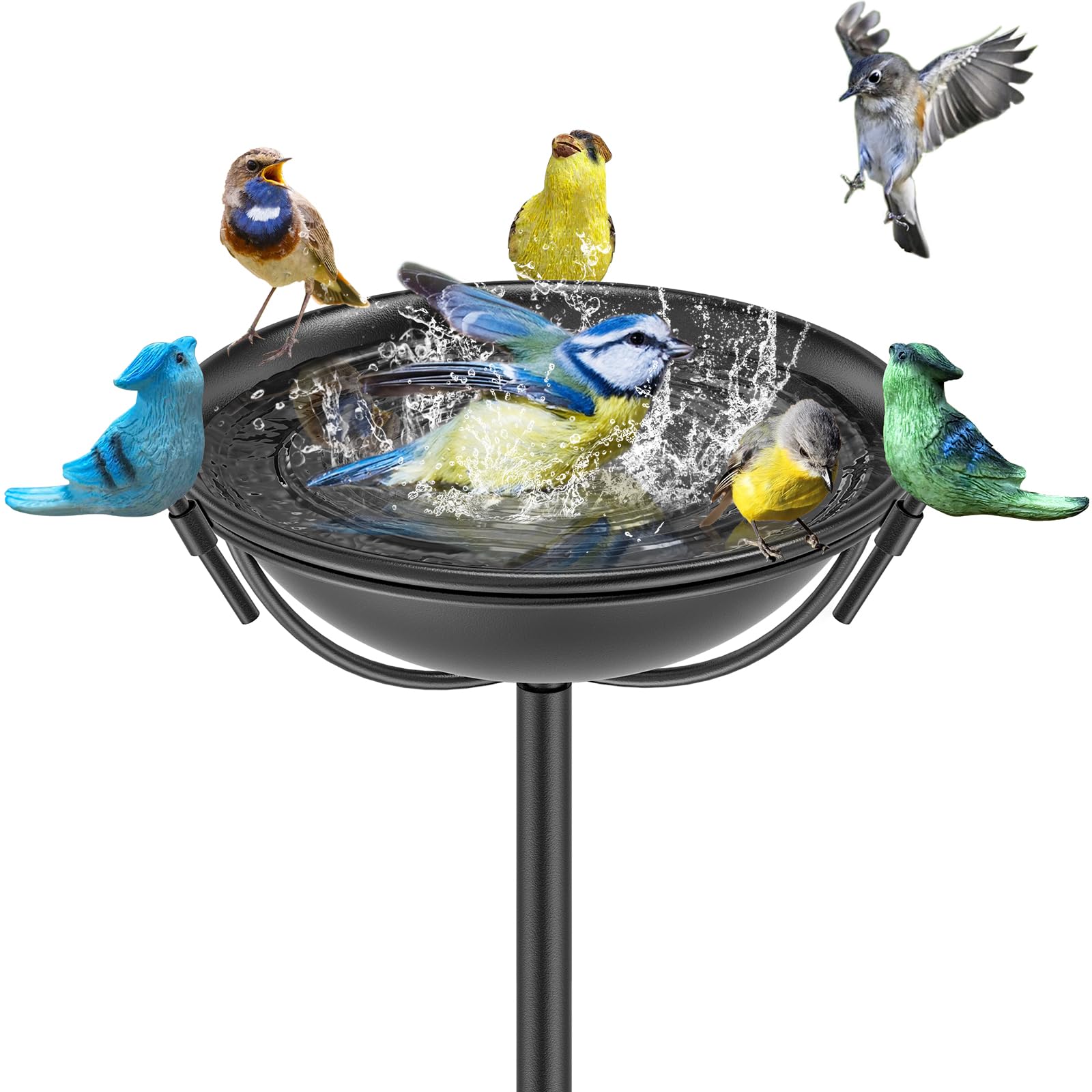 Mangeoires à oiseaux pour extérieur et terrasse en métal noir chic