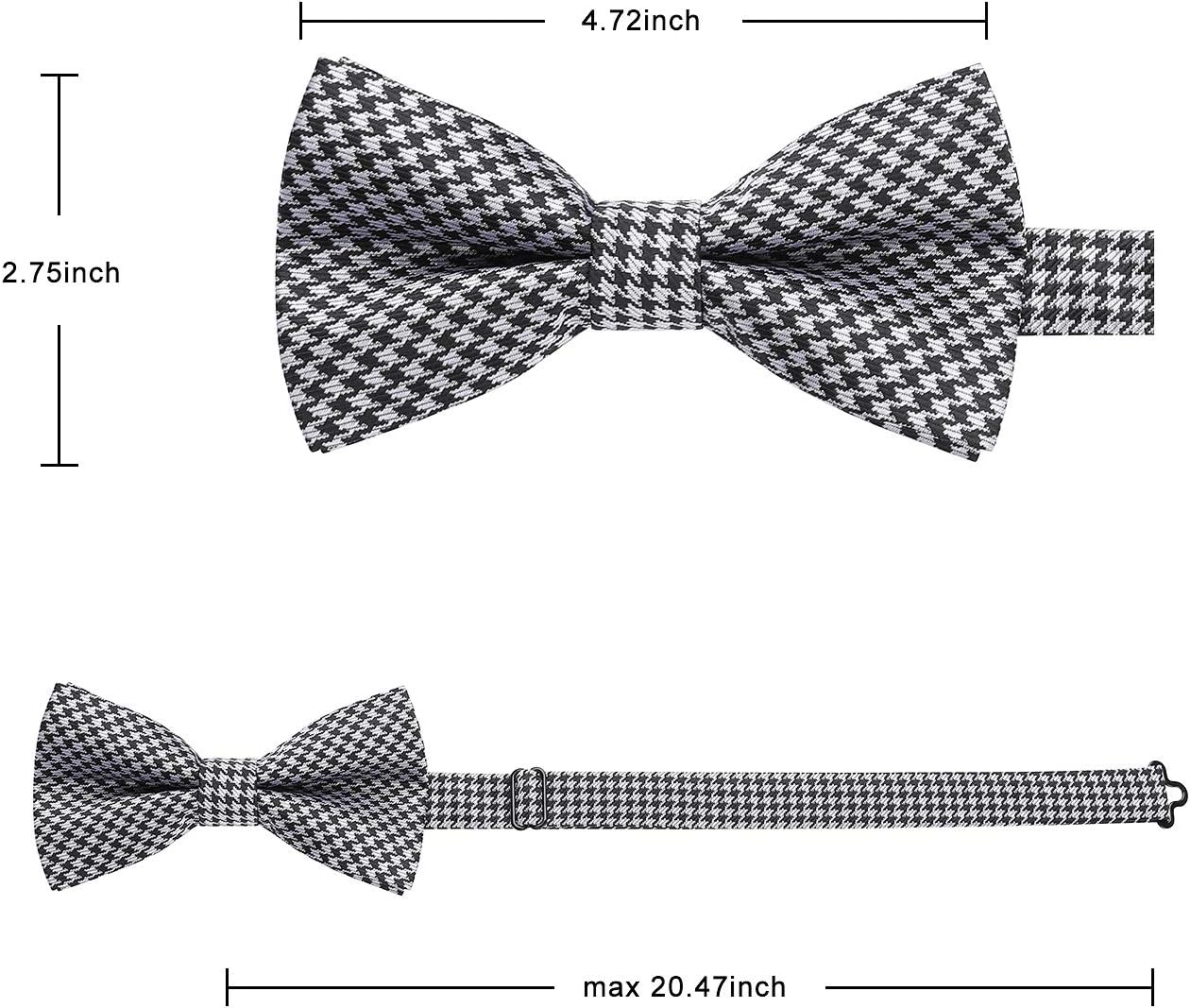 HISDERN 3/6 Pack Bow Tie Adjustable Paisley Plaid Dot Pre-Tie Bowties Classic Formal Bow Ties for Men Tuxedo Wedding