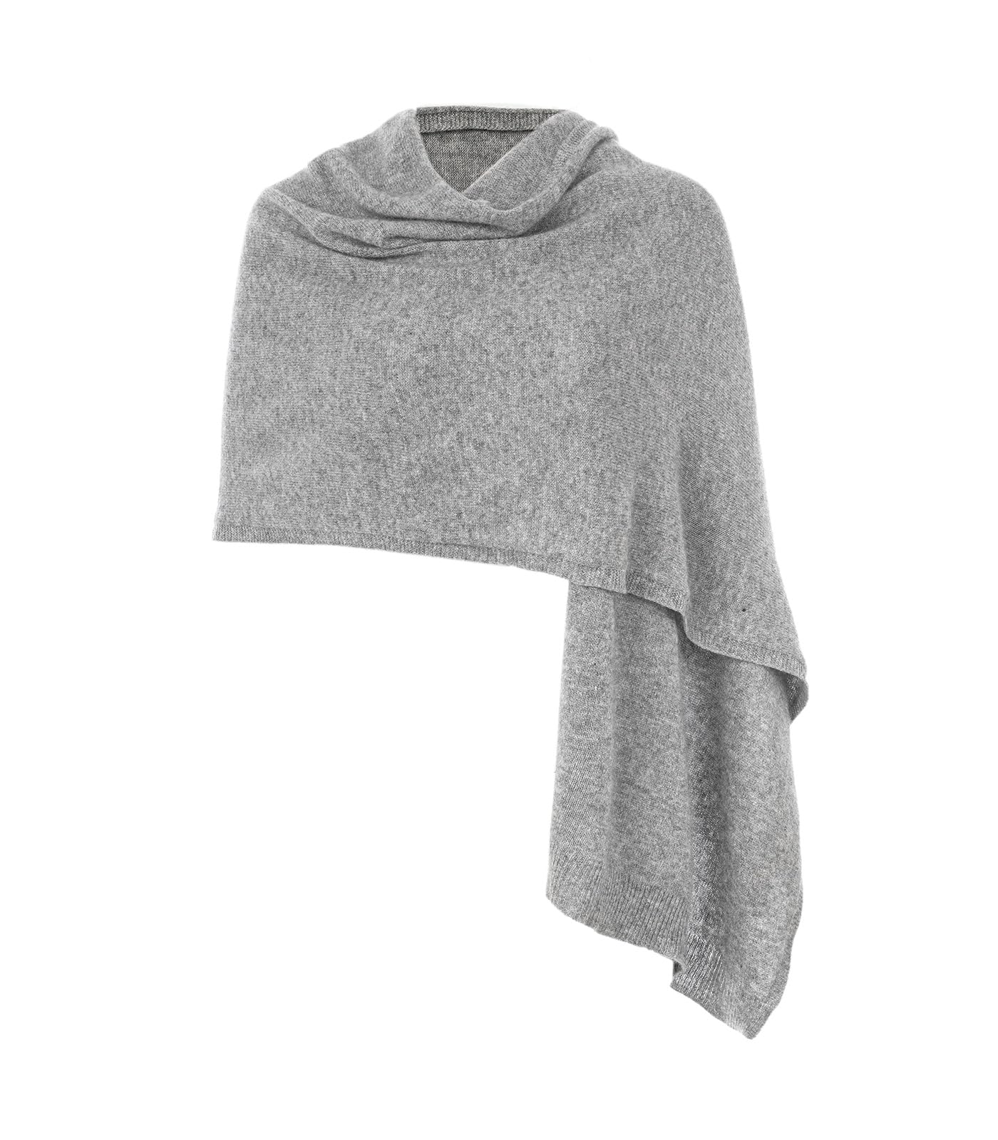 Embouro Women's Grey 100% Cashmere Pashmina Shawl For Knitted Pure Cashmere Scarf Stole For Winter (Grey)