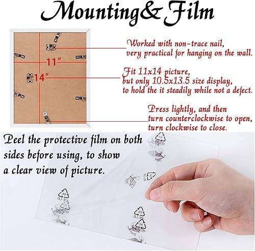 Miniatura 5 de Juego de 3 portarretratos blancos de 11 x 14 pulgadas, marco transparente alto para collage de fotos de 11 x 14 pulgadas, lienzo tamaño póster,