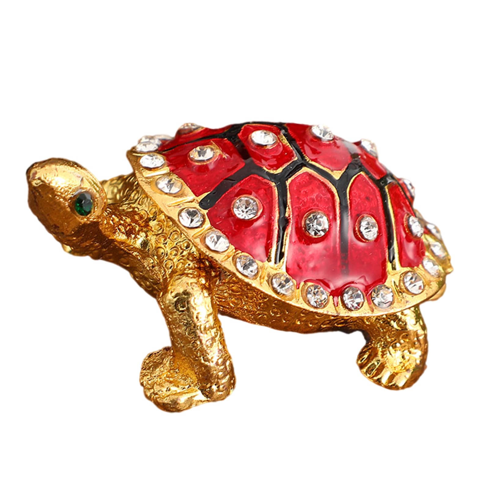 yanwuwa Ornate Turtles Shape Metal Jewelry Case Decorative Homes Accent Storage Solution with Secure Closure European Styles Decorative Jewelry Box