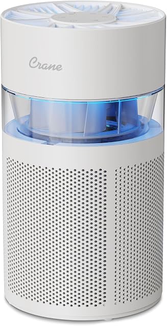 Crane True HEPA Air Purifier with Ambient Night Light and Aroma Tray