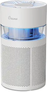 Crane True HEPA Air Purifier with Night Light and Aroma Tray, Covers 200 sq ft